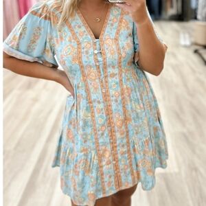 Floral Bohemian V-Neck Dress